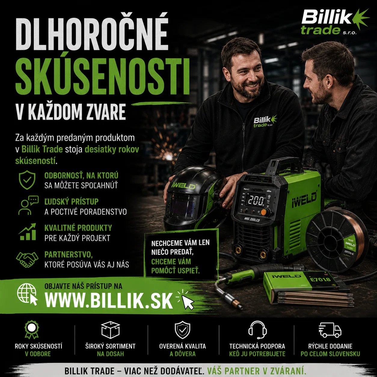 Servis a oprava zváračiek — Billik Trade servisné stredisko Nitra